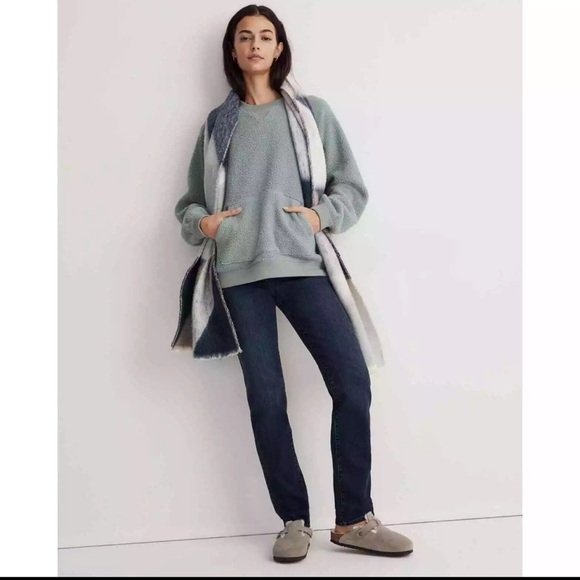 Madewell (Re)sourced Sherpa sweatshirt Sage Size M - Picture 4 of 10